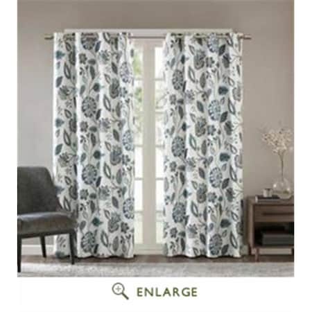 Sun Smart 50 x 95 in. Camille Jacquard Printed Room Darkening Panel; Aqua SS40-0010